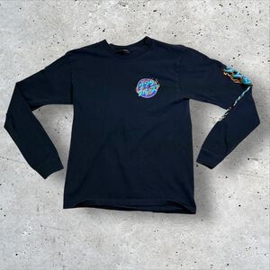 Santa Cruz Japanese Inferno Dot Long Sleeve T-Shirt Black Skater